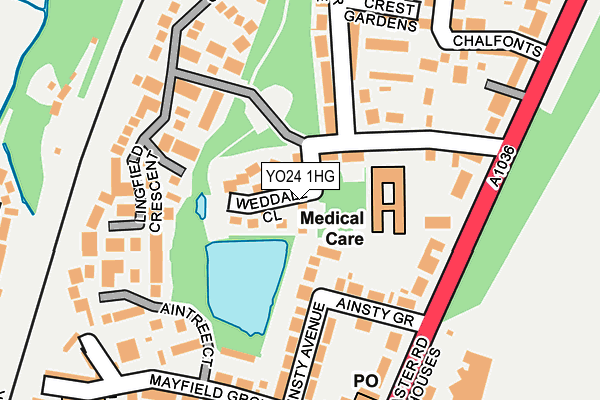 YO24 1HG map - OS OpenMap – Local (Ordnance Survey)