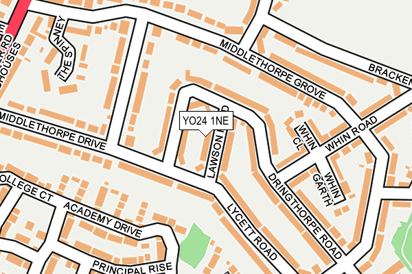 YO24 1NE map - OS OpenMap – Local (Ordnance Survey)