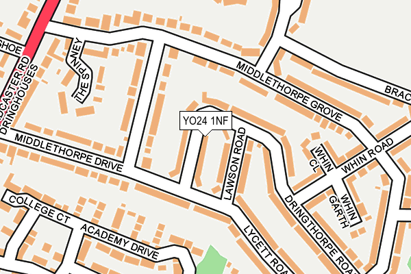 YO24 1NF map - OS OpenMap – Local (Ordnance Survey)