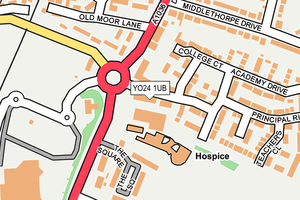 YO24 1UB map - OS OpenMap – Local (Ordnance Survey)