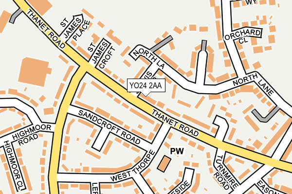 YO24 2AA map - OS OpenMap – Local (Ordnance Survey)