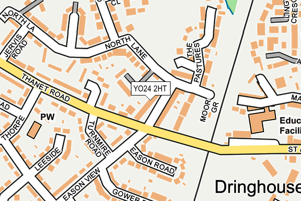 YO24 2HT map - OS OpenMap – Local (Ordnance Survey)