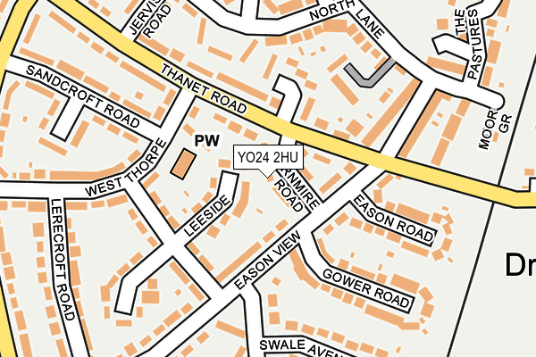 YO24 2HU map - OS OpenMap – Local (Ordnance Survey)