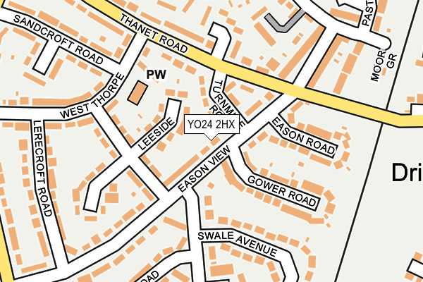 YO24 2HX map - OS OpenMap – Local (Ordnance Survey)
