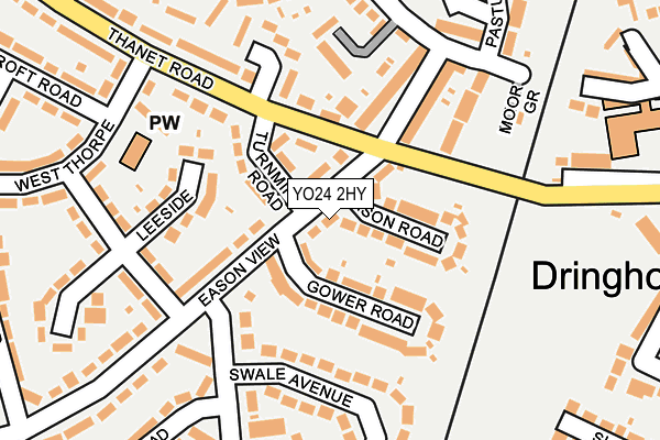 YO24 2HY map - OS OpenMap – Local (Ordnance Survey)