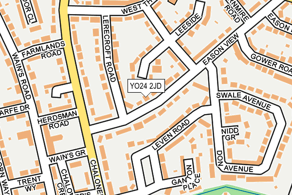 YO24 2JD map - OS OpenMap – Local (Ordnance Survey)