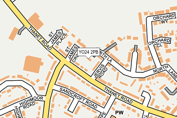 YO24 2PB map - OS OpenMap – Local (Ordnance Survey)