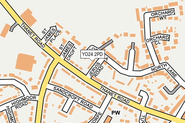 YO24 2PD map - OS OpenMap – Local (Ordnance Survey)