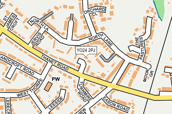 YO24 2PJ map - OS OpenMap – Local (Ordnance Survey)
