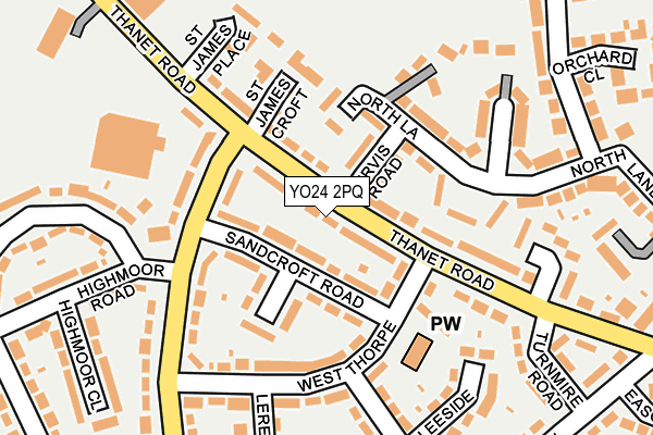 YO24 2PQ map - OS OpenMap – Local (Ordnance Survey)
