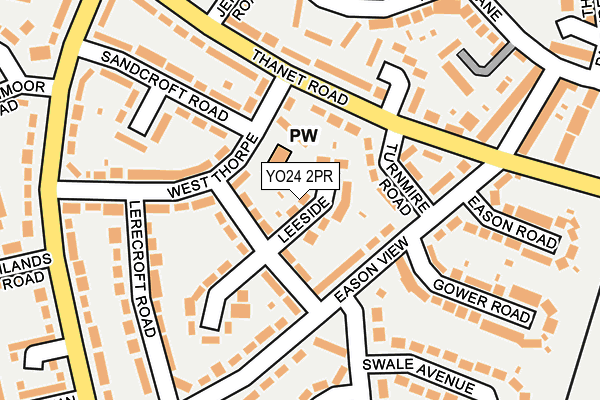 YO24 2PR map - OS OpenMap – Local (Ordnance Survey)