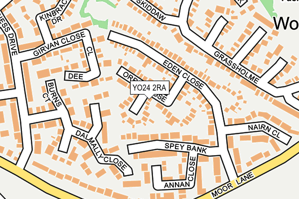 YO24 2RA map - OS OpenMap – Local (Ordnance Survey)