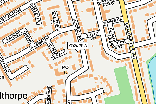 YO24 2RW map - OS OpenMap – Local (Ordnance Survey)
