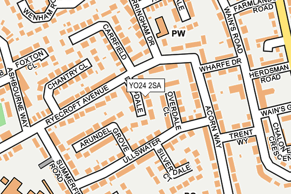 YO24 2SA map - OS OpenMap – Local (Ordnance Survey)