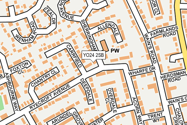 YO24 2SB map - OS OpenMap – Local (Ordnance Survey)