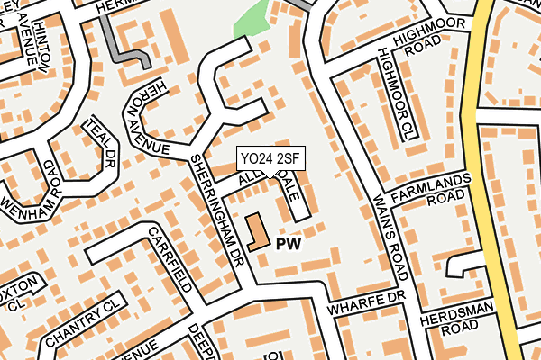 YO24 2SF map - OS OpenMap – Local (Ordnance Survey)