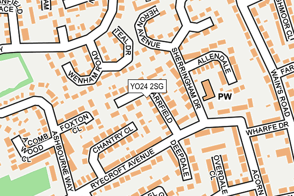 YO24 2SG map - OS OpenMap – Local (Ordnance Survey)
