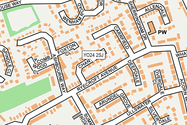 YO24 2SJ map - OS OpenMap – Local (Ordnance Survey)