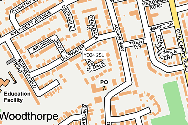 YO24 2SL map - OS OpenMap – Local (Ordnance Survey)