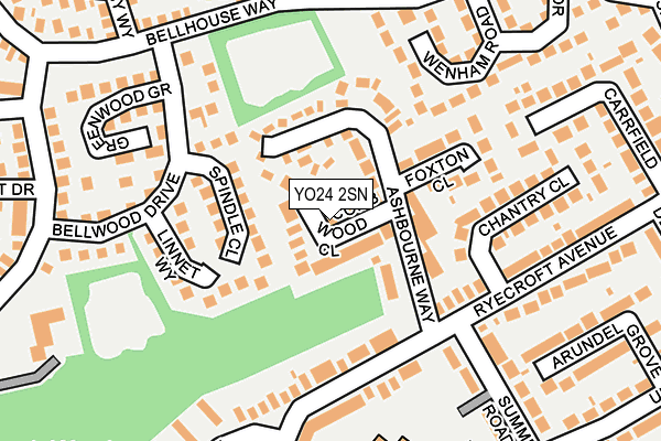 YO24 2SN map - OS OpenMap – Local (Ordnance Survey)