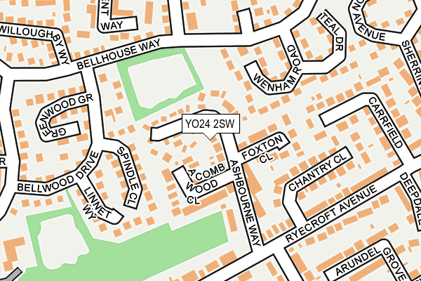 YO24 2SW map - OS OpenMap – Local (Ordnance Survey)