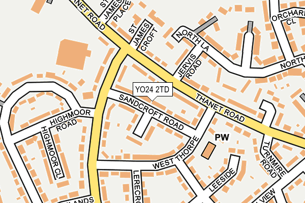 YO24 2TD map - OS OpenMap – Local (Ordnance Survey)