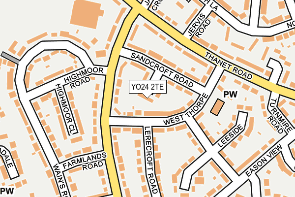 YO24 2TE map - OS OpenMap – Local (Ordnance Survey)