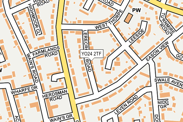 YO24 2TF map - OS OpenMap – Local (Ordnance Survey)