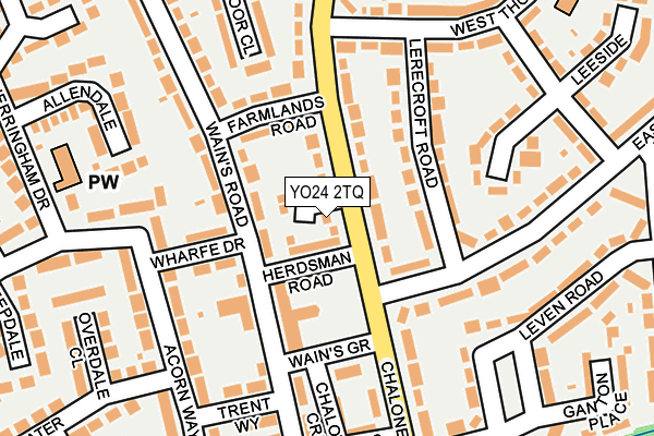 YO24 2TQ map - OS OpenMap – Local (Ordnance Survey)