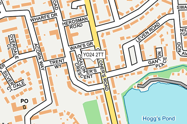 YO24 2TT map - OS OpenMap – Local (Ordnance Survey)