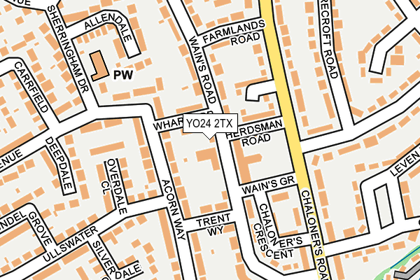 YO24 2TX map - OS OpenMap – Local (Ordnance Survey)