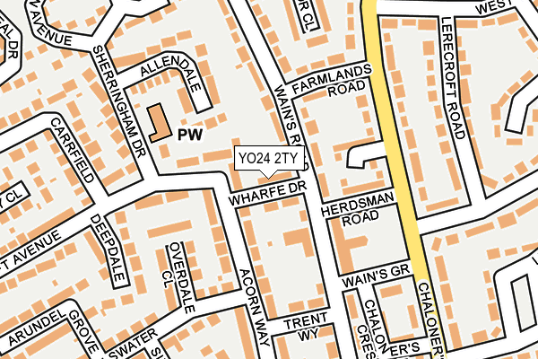 YO24 2TY map - OS OpenMap – Local (Ordnance Survey)