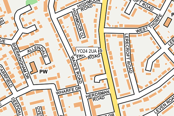 YO24 2UA map - OS OpenMap – Local (Ordnance Survey)