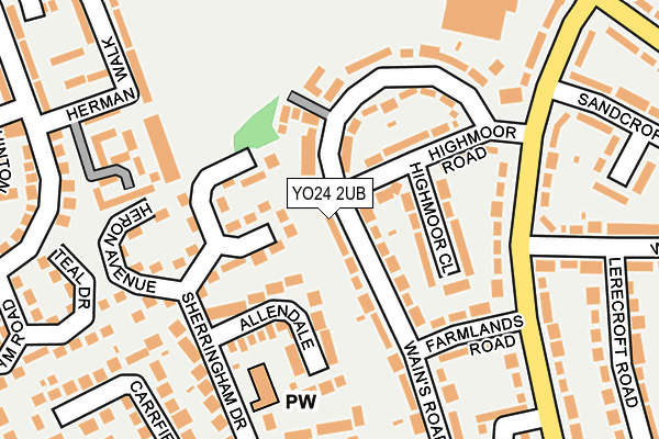 YO24 2UB map - OS OpenMap – Local (Ordnance Survey)