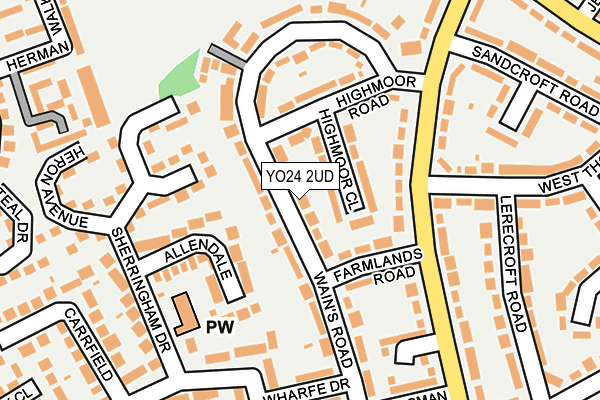 YO24 2UD map - OS OpenMap – Local (Ordnance Survey)