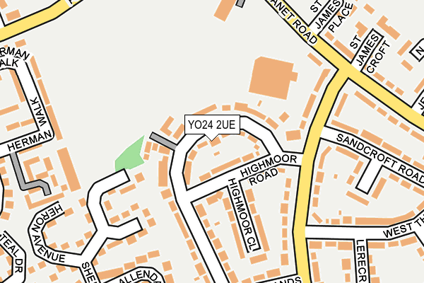 YO24 2UE map - OS OpenMap – Local (Ordnance Survey)