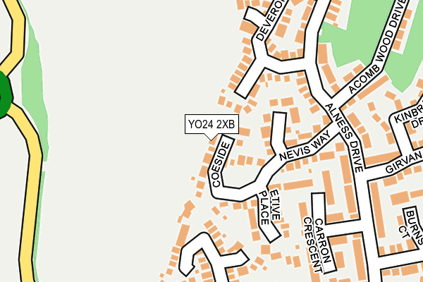 YO24 2XB map - OS OpenMap – Local (Ordnance Survey)