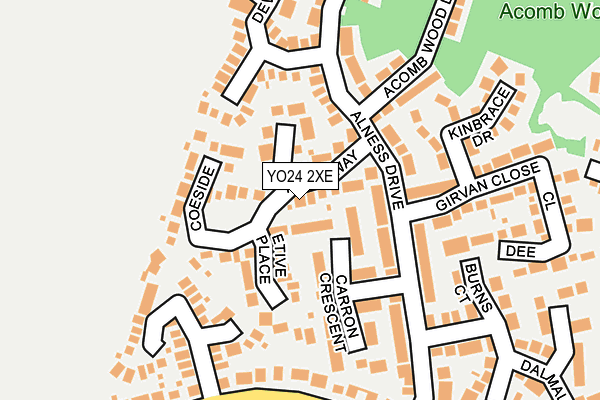 YO24 2XE map - OS OpenMap – Local (Ordnance Survey)