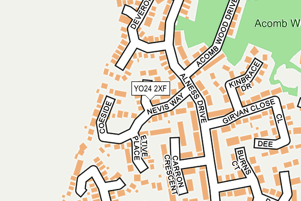 YO24 2XF map - OS OpenMap – Local (Ordnance Survey)