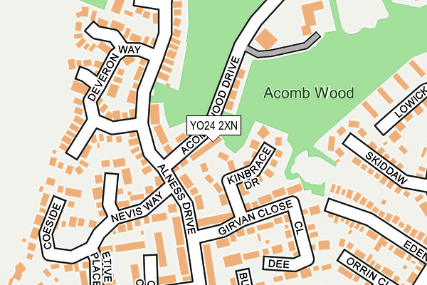 YO24 2XN map - OS OpenMap – Local (Ordnance Survey)
