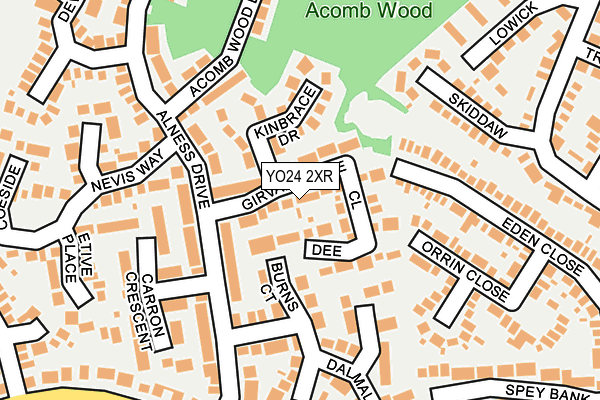 YO24 2XR map - OS OpenMap – Local (Ordnance Survey)