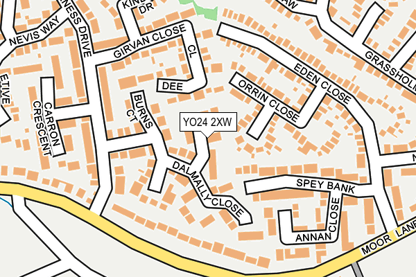 YO24 2XW map - OS OpenMap – Local (Ordnance Survey)