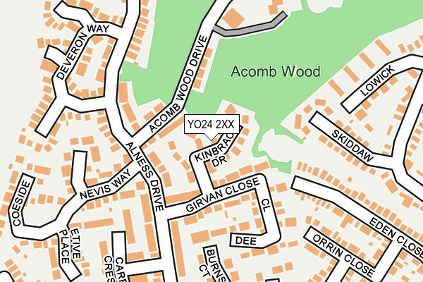 YO24 2XX map - OS OpenMap – Local (Ordnance Survey)