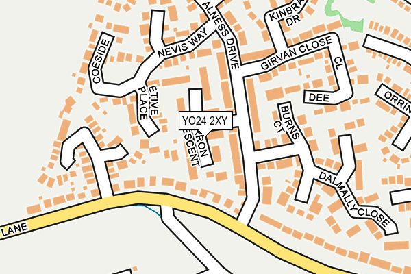 YO24 2XY map - OS OpenMap – Local (Ordnance Survey)