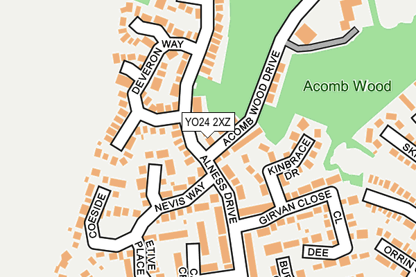 YO24 2XZ map - OS OpenMap – Local (Ordnance Survey)
