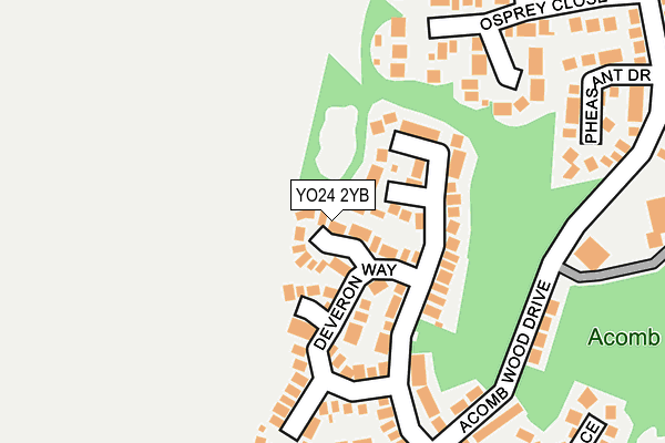YO24 2YB map - OS OpenMap – Local (Ordnance Survey)