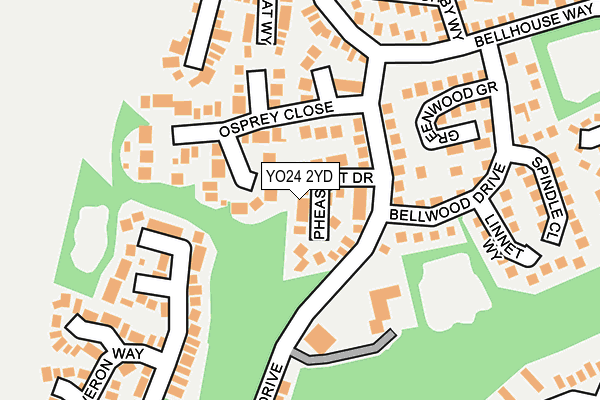 YO24 2YD map - OS OpenMap – Local (Ordnance Survey)