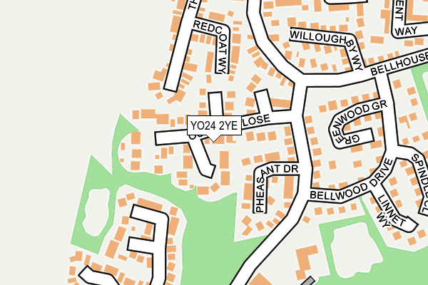 YO24 2YE map - OS OpenMap – Local (Ordnance Survey)