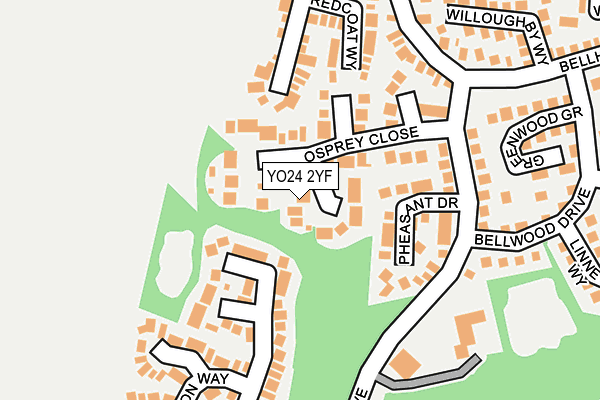 YO24 2YF map - OS OpenMap – Local (Ordnance Survey)