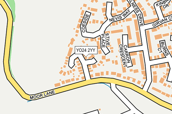 YO24 2YY map - OS OpenMap – Local (Ordnance Survey)